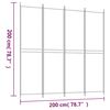 vidaXL 4-Panel Room Divider Black 78.7"x78.7" Fabric