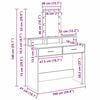 vidaXL Dressing Table Brown 39.37 x 16.14 x 55.12 in Engineered Wood