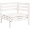 vidaXL Garden Sofa White Solid pine wood 3-seater Modular Garden Sofa