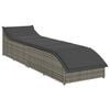 vidaXL Folding Sun Lounger Grey PE rattan, powder-coated steel Standard