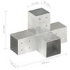 vidaXL Post Connector X Shape Galvanised Metal 3.19x3.19"