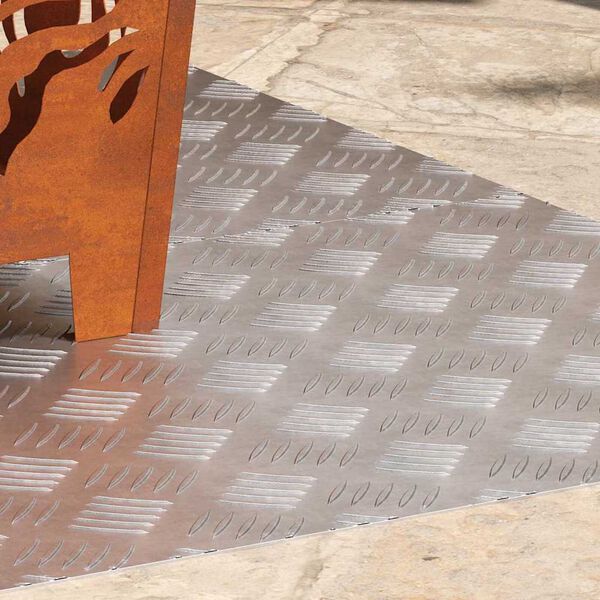 vidaXL Stair Tread Rectangular 2 pcs Silver 39.37 x 19.69 in Aluminium