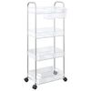 vidaXL Storage Trolley 4-Tier Transparent 14.6x11.0x37.4" Acrylic