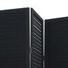 vidaXL Room Divider 3 Panels Black Solid Wood Paulownia