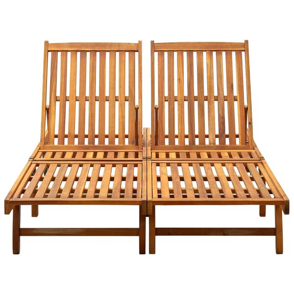 vidaXL Sunlounger Natural Wood Solid Acacia Wood Large