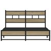 vidaXL Bed Frame Sonoma Oak Steel, engineered wood Full Bed Frame