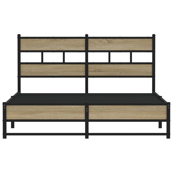 vidaXL Bed Frame Sonoma Oak Steel, engineered wood Full Bed Frame