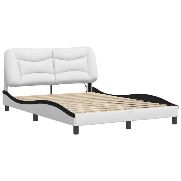 vidaXL Bed Frame White and Black