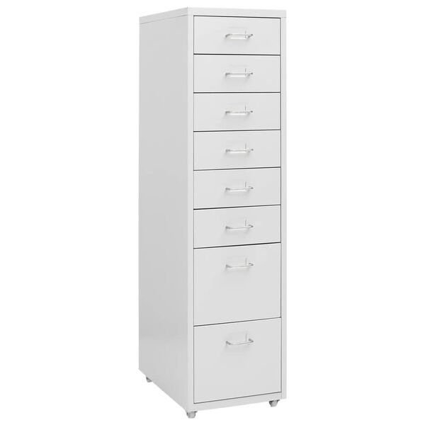 vidaXL Mobile File Cabinet Gray Metal 11.0x16.1x42.9 in Rollable