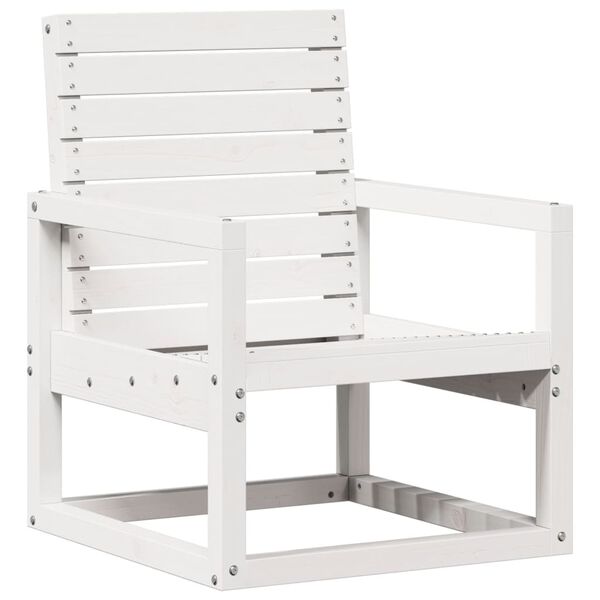 vidaXL Garden Lounge Set White Solid Pine Wood Medium Modular