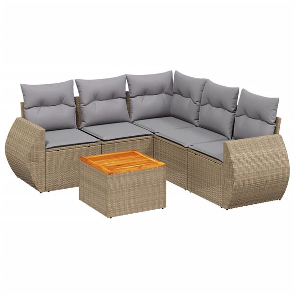vidaXL Garden Sofa Set Beige, Light Grey Poly Rattan Large Modular