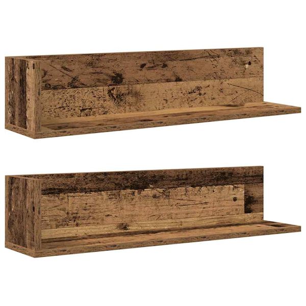 vidaXL Wall Shelf Rustic wood Engineered wood 29.5 in Reversible