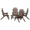 vidaXL Garden Lounge Set Burned Wood Solid Spruce Wood Medium Durable