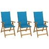 vidaXL Garden Chair Set of 3 Brown Solid Acacia Wood Standard