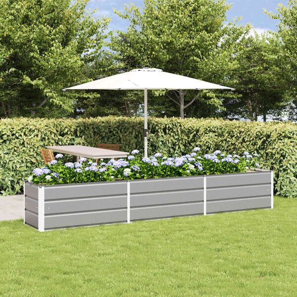 vidaXL Planter Light Grey 480 x 50 x 45 cm Galvanised Steel