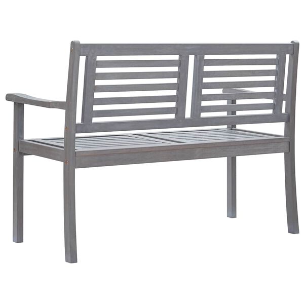 vidaXL Bench Grey, Red Solid eucalyptus wood, 100% polyester Standard