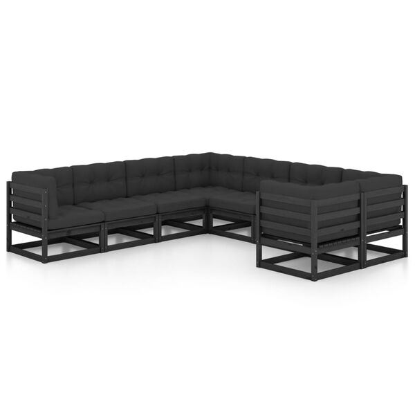vidaXL Garden Lounge Set Black, Anthracite
