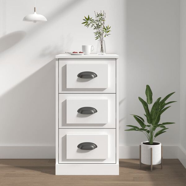 vidaXL Sideboard White Engineered wood, metal Small Sideboard