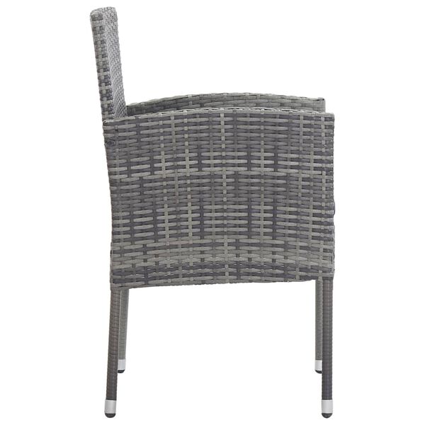 vidaXL Garden Chair Set of 4 Grey, Dark Grey