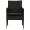 vidaXL Outdoor Dining Set Black PE rattan, steel, solid acacia wood