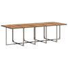 vidaXL Garden Dining Set Grey, Brown Poly Rattan, Steel, Solid Acacia wood