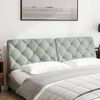 vidaXL Headboard Cushion Light Grey Velvet (100% polyester), Foam 72 in