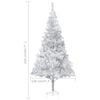vidaXL Artificial Pre-lit Christmas Tree with Stand Silver 82.7" PET