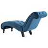 vidaXL Chaise Lounge Blue Polyester Velvet Standard Ergonomic
