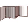 vidaXL Dog Gate Set of 4 Brown Poplar Wood 126 in total length