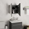 vidaXL Bathroom Cabinet Grey Engineered wood, glass, PVC, copper Small