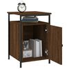 vidaXL Bedside Cabinet Set of 2 Brown Oak Engineered Wood, Iron