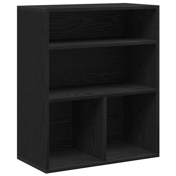 vidaXL Book Cabinet Black Engineered Wood Medium Book Cabinet