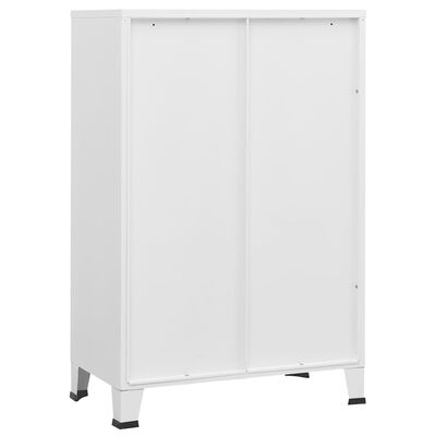 White wardrobe with two sliding doors and legs