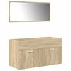 vidaXL Bathroom Furniture Set Sonoma oak and white Engineered wood, ceramic