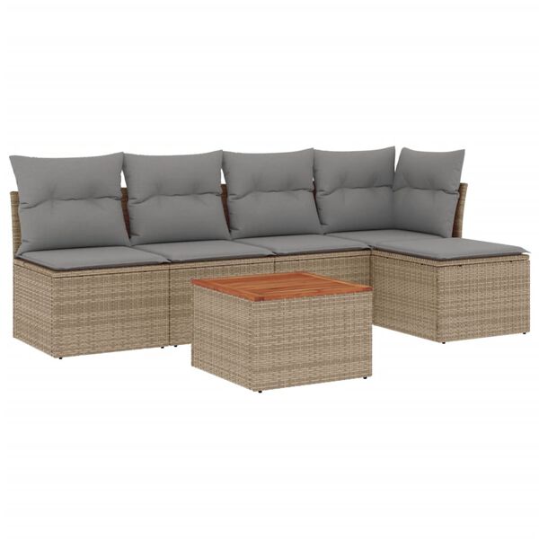 vidaXL Garden Sofa Set Mix beige, Light grey