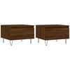 vidaXL Coffee Table Set of 2 Brown Oak Engineered Wood, Metal Medium