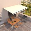 vidaXL Retractable Awning Cream Powder-Coated Aluminum Large