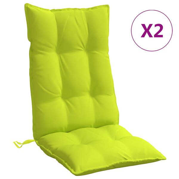 vidaXL Highback Chair Cushion Set of 2 Bright green