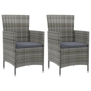 vidaXL Garden Chair Set of 2 Grey