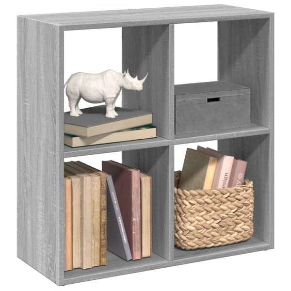 vidaXL Room Divider Bookcase Grey Sonoma Engineered Wood 27.4x11.4x27.4 in