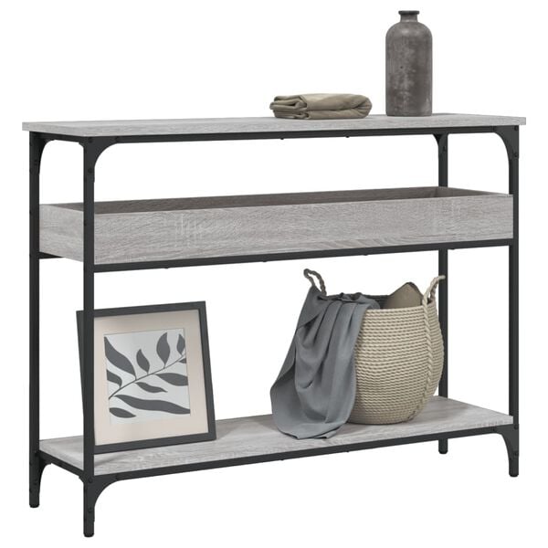 vidaXL Console Table Grey Sonoma Engineered wood 39.4x11.4x29.5in