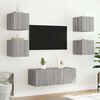 vidaXL TV Wall Cabinet Set of 2 Grey sonoma Engineered wood Medium