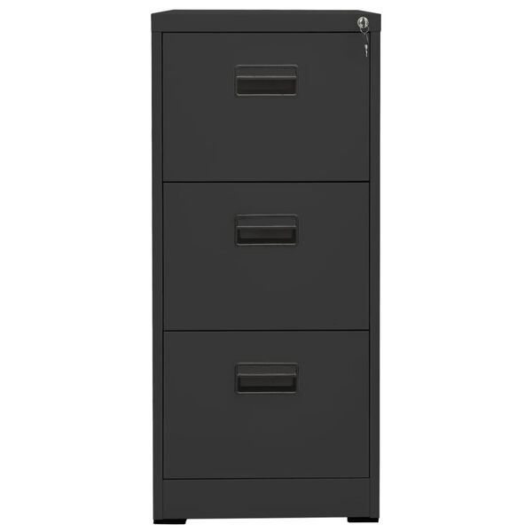 vidaXL Filing Cabinet Gray Steel Medium Filing Cabinet Rectangular
