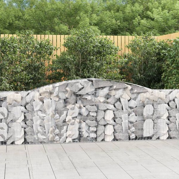 vidaXL Gabion Basket Set of 5 Silver Galvanized Iron