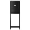 vidaXL Over-the-Toilet Storage Black Solid pine wood, engineered wood, metal