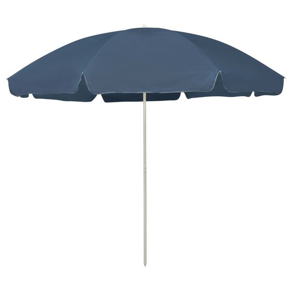 vidaXL Beach Parasol Blue Polyester Large UV-resistant materials