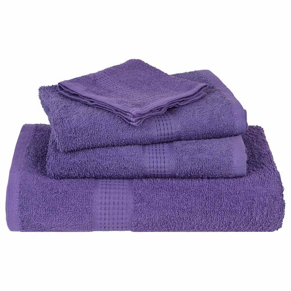 vidaXL Soap Towel Set of 4 Purple 100% Cotton 11.8 x 11.8 in