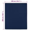 vidaXL Jersey Fitted Sheet Set of 2 Navy blue 100% cotton 55 x 79 in