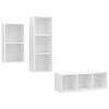 vidaXL TV Cabinet Set White Engineered wood Wall-Mounted TV Cabinet
