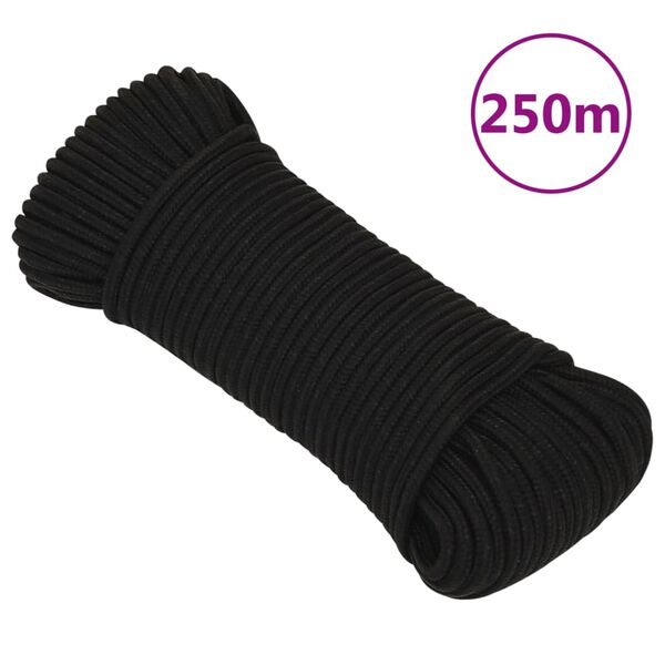 vidaXL Work Rope Black 0.20 " 820.2 ' Polyester
